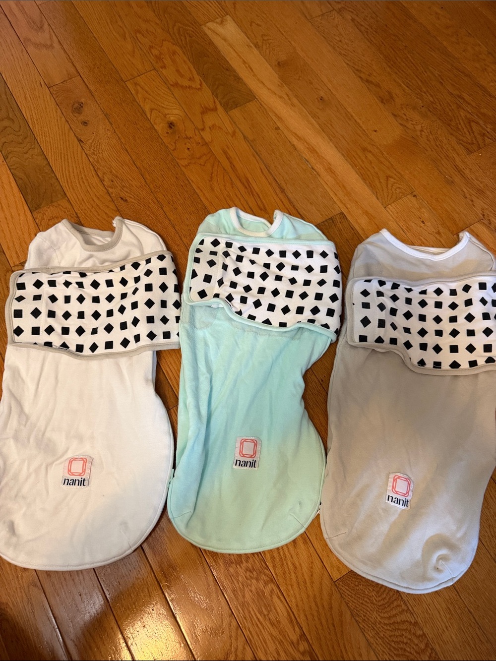 Nanit Baby Sleepsack Swaddle Set - Mint, White, Gray